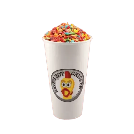 Fruity Pebbles Top-Loaded Shake at Dave's Hot Chicken